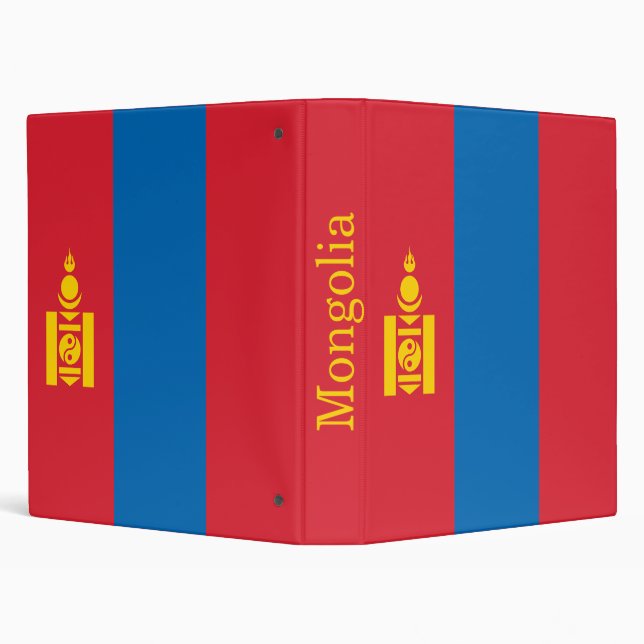 Mongolia Flag 3 Ring Binder (Background)