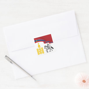 Mongolia Flag and Symbols Square Sticker