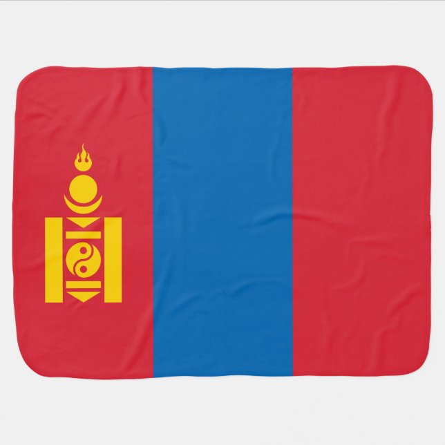 Mongolia Flag Baby Blanket (Horizontal)