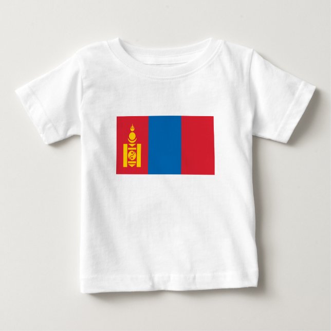 Mongolia Flag Baby T-Shirt (Front)