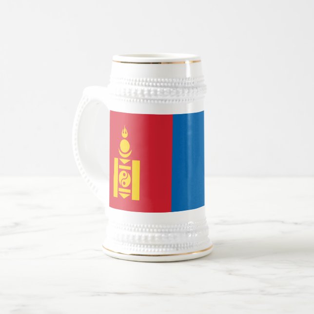 Mongolia Flag Beer Stein (Front Left)