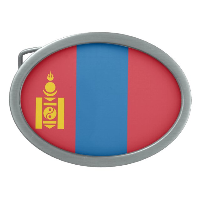 Mongolia Flag Belt Buckle (Front)