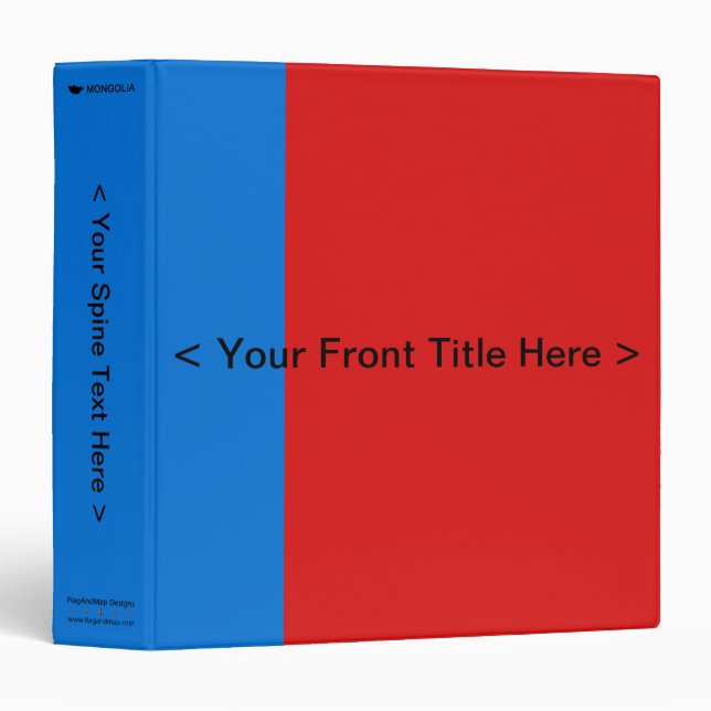 Mongolia Flag Binder (Front/Spine)