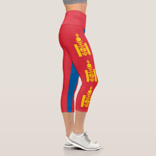 Mongolia Flag Capri Leggings