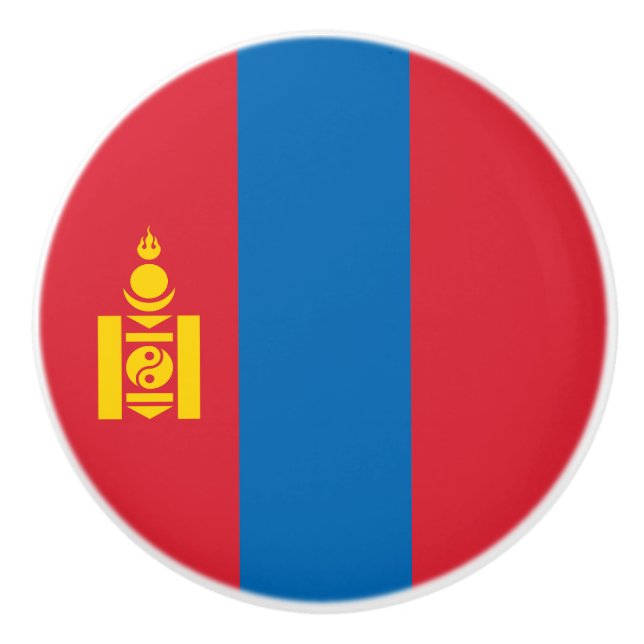 Mongolia Flag Ceramic Knob (Front)