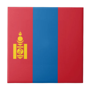 Mongolia Flag Ceramic Tile