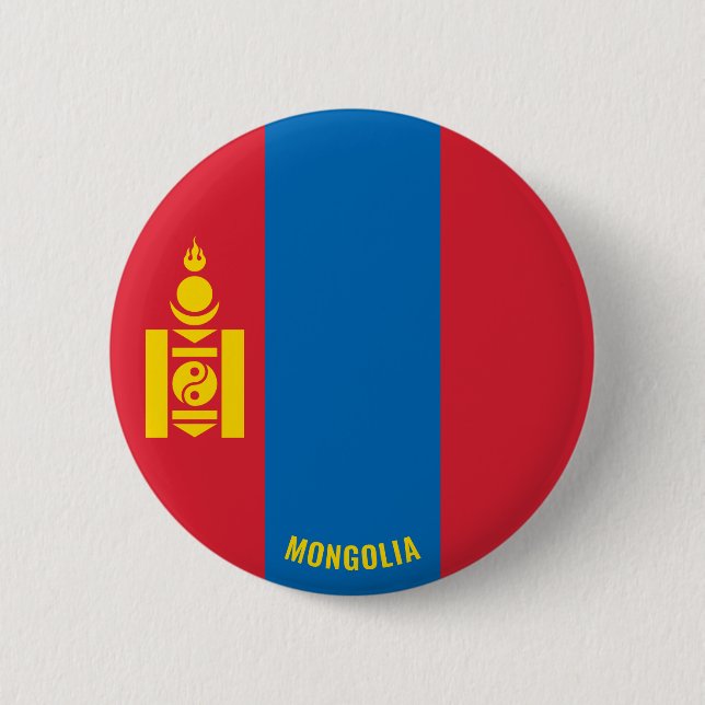 Mongolia Flag Charming Patriotic Button (Front)