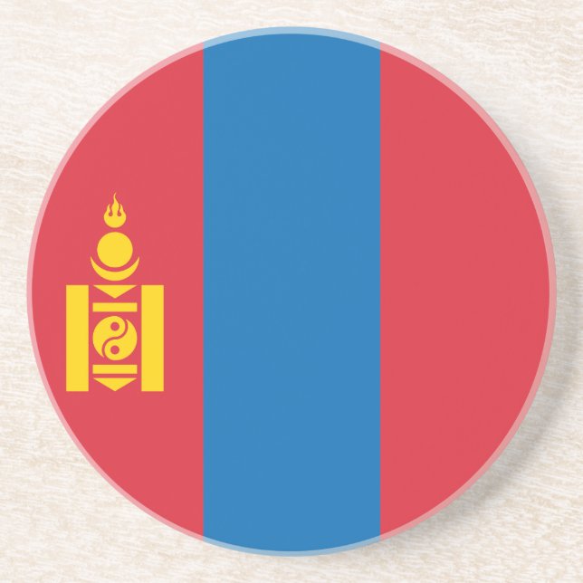 Mongolia Flag Coaster (Front)