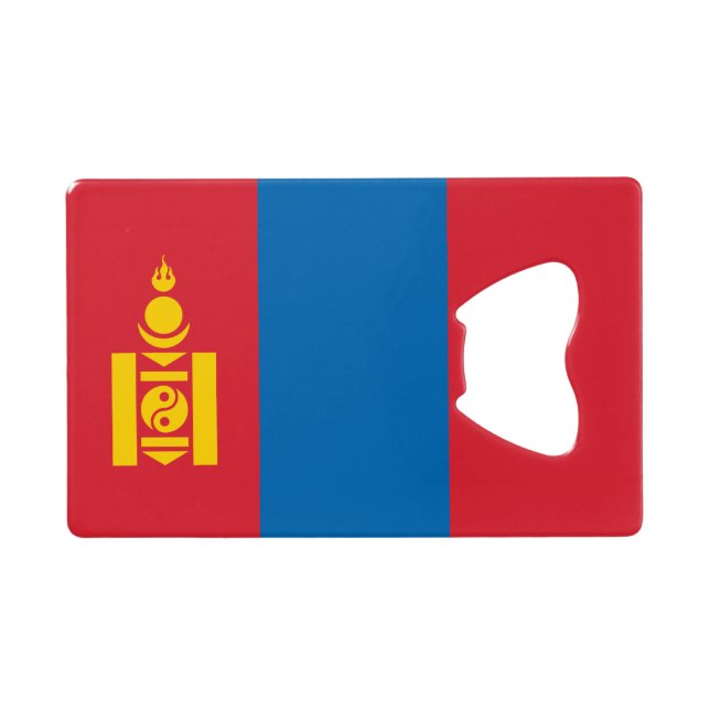 Mongolia Flag Credit Card Bottle Opener (Back Horizontal)