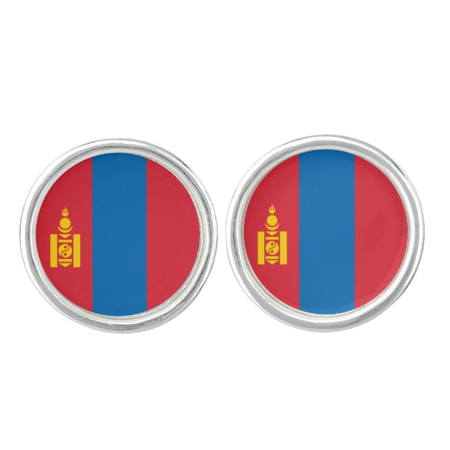 Mongolia Flag Cufflinks (Front)