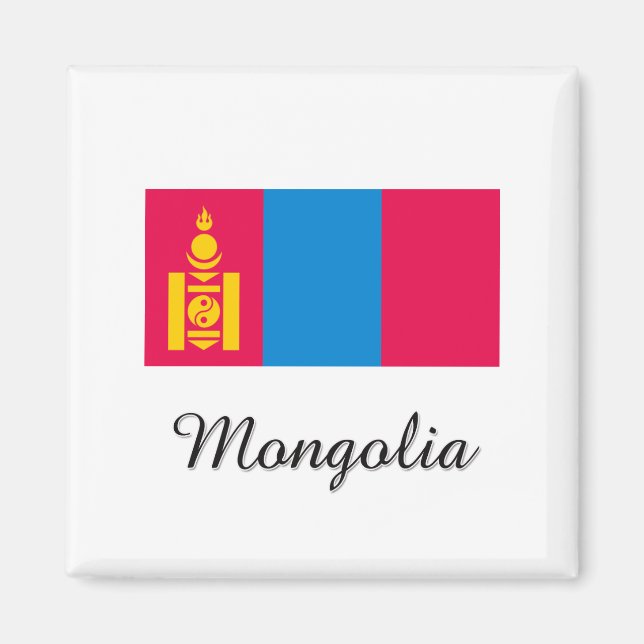 Mongolia Flag Design Magnet (Front)