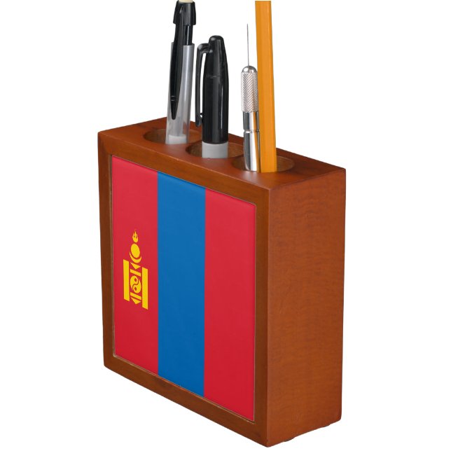 Mongolia Flag Desk Organizer (In Situ)