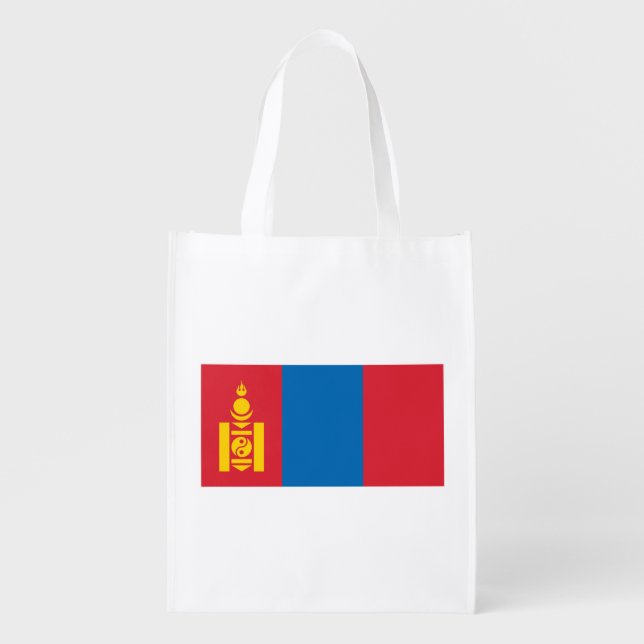 Mongolia Flag Grocery Bag (Front)