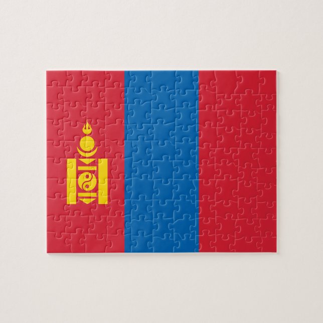 Mongolia flag jigsaw puzzle (Horizontal)