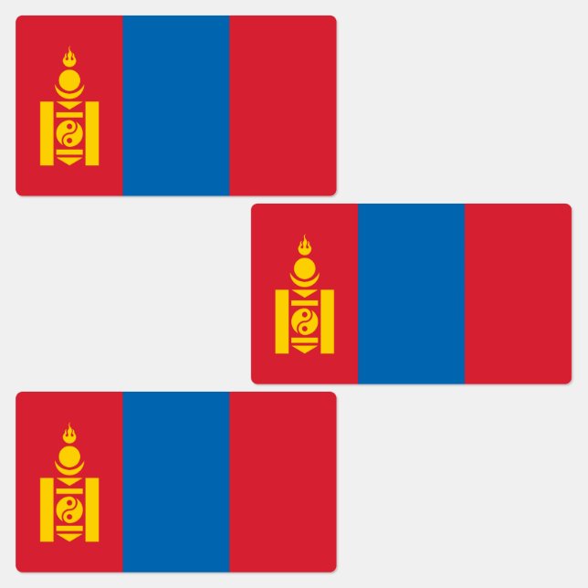 Mongolia Flag Labels (Group)