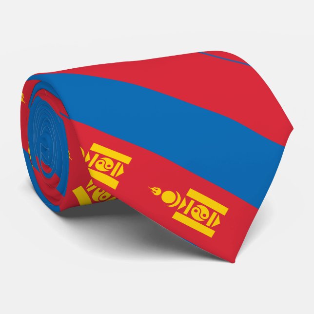 Mongolia Flag Neck Tie (Rolled)