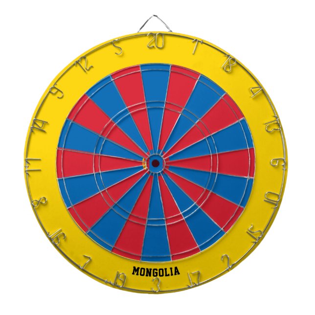 Mongolia Flag Patriot's Bullseye Dart Board (Front)