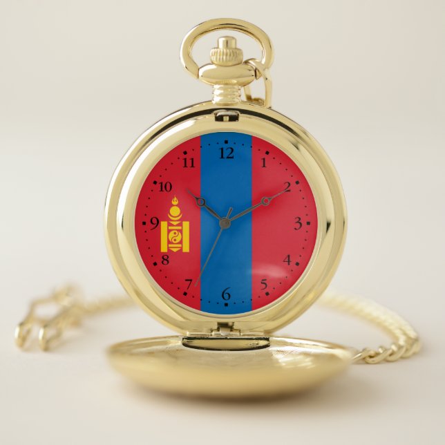 Mongolia Flag Pocket Watch (Inside)
