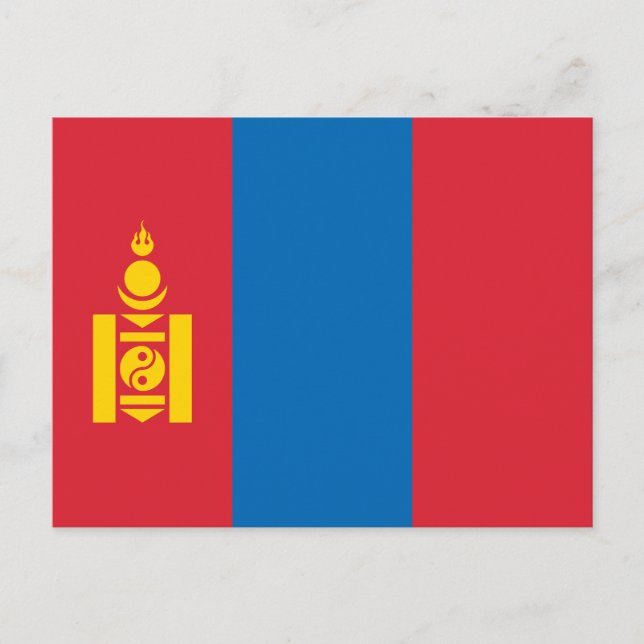Mongolia Flag Postcard (Front)