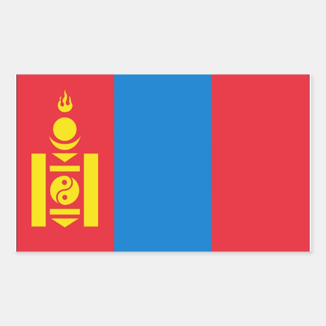 Mongolia Flag Rectangular Sticker (Front)