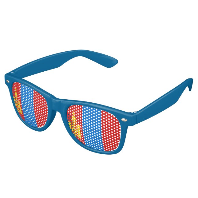 Mongolia Flag Retro Sunglasses (Angled)