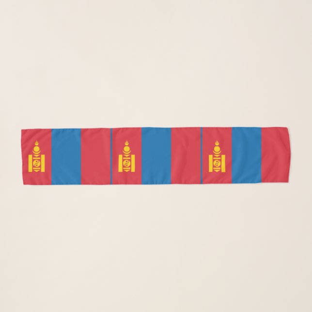 Mongolia Flag Scarf (Front (Horizontal))