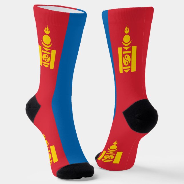 Mongolia Flag Socks (Angled)