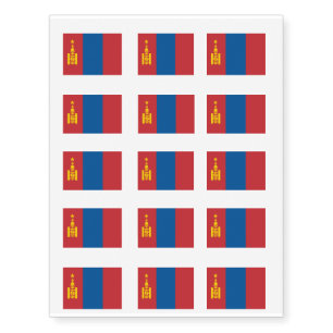Mongolia Flag Temporary Tattoos