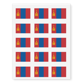 Mongolia Flag Temporary Tattoos