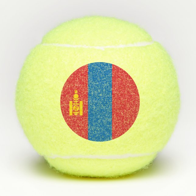 Mongolia Flag Tennis Balls (Front)
