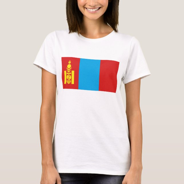 Mongolia Flag x Map T-Shirt (Front)