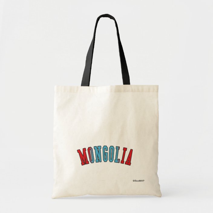 Mongolia in National Flag Colors Canvas Bag