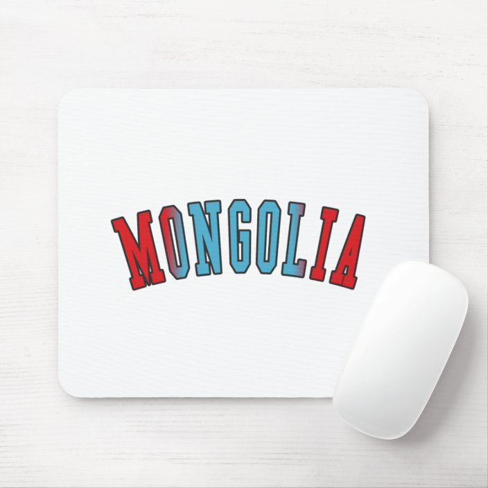 Mongolia in National Flag Colors Mouse Pad