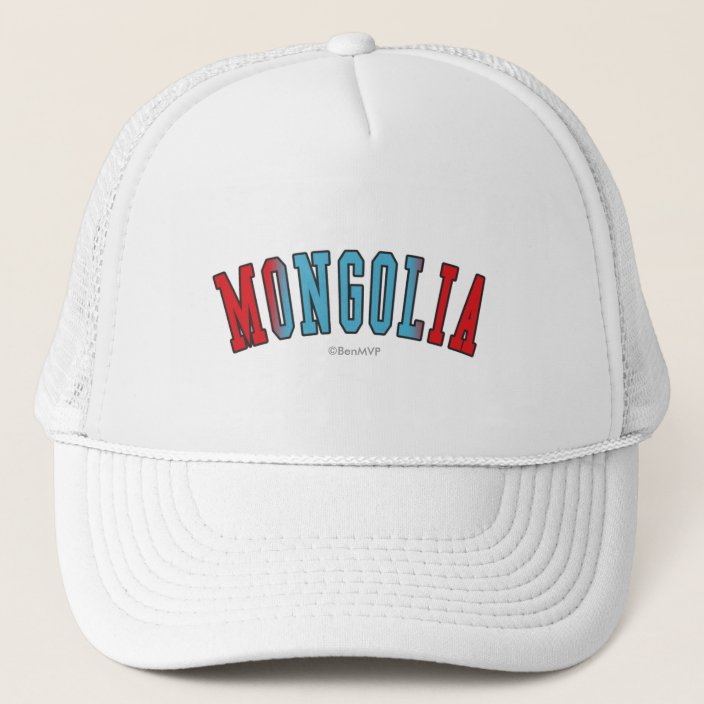 Mongolia in National Flag Colors Trucker Hat