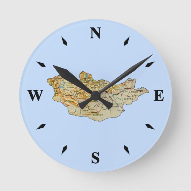 Mongolia Map Clock (Front)