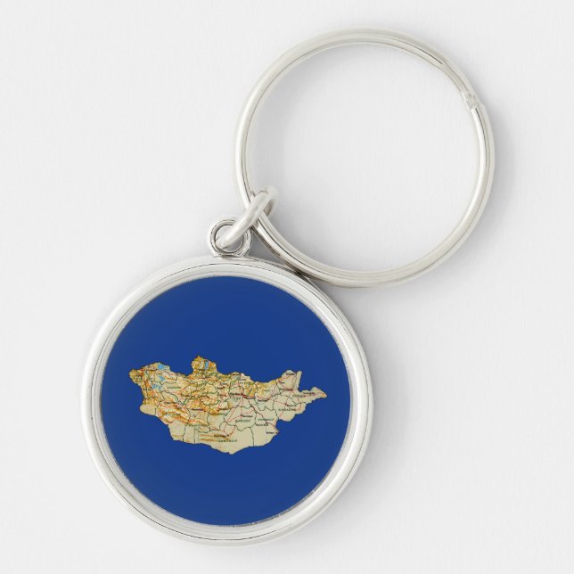 Mongolia Map Keychain (Front)