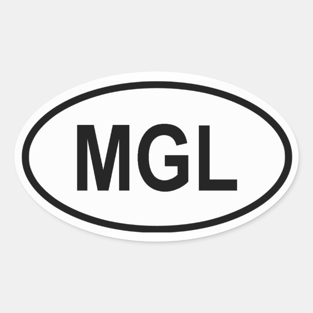 Mongolia "MGL" Oval Sticker (Front)
