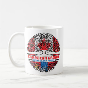Mongolia Mongolian Canadian Canada Tree Roots Flag Coffee Mug