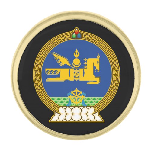 Mongolia  Mongolian Coat of Arms Flag  business Gold Finish Lapel Pin