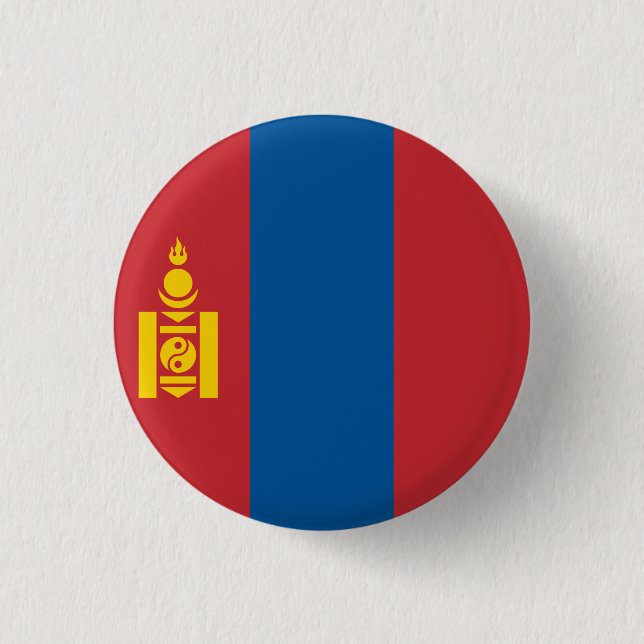 Mongolia (Mongolian) Flag Button (Front)