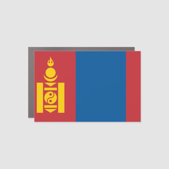 Mongolia (Mongolian) Flag Car Magnet (Front)