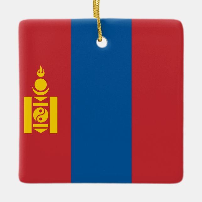 Mongolia (Mongolian) Flag  Ceramic Ornament (Front)