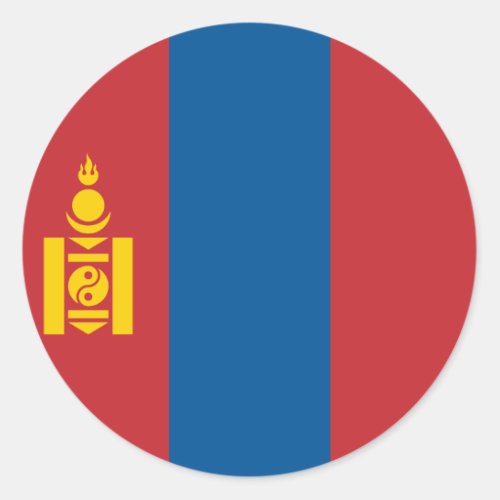 Mongolia Mongolian Flag Classic Round Sticker