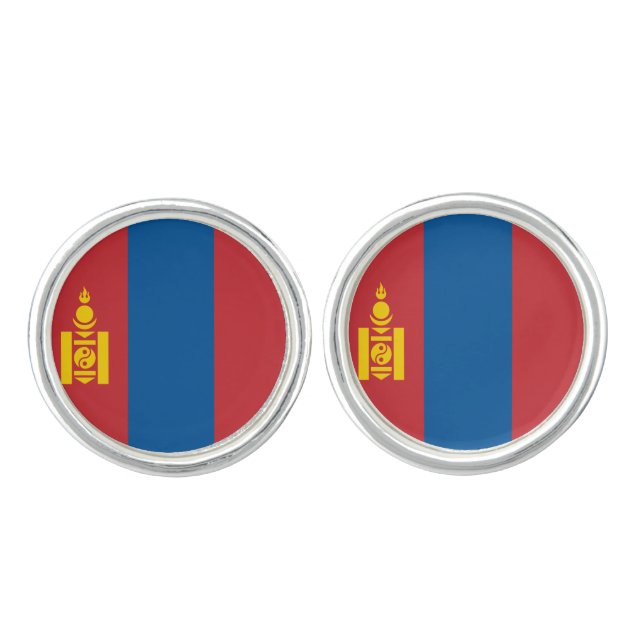 Mongolia (Mongolian) Flag Cufflinks (Front)