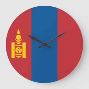 Mongolia (Mongolian) Flag Large Clock