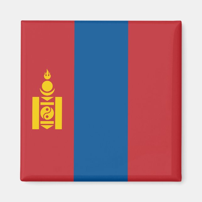 Mongolia (Mongolian) Flag Magnet (Front)