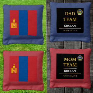Mongolia & Mongolian Flag personalized / Family Cornhole Bags