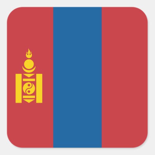Mongolia Mongolian Flag Square Sticker