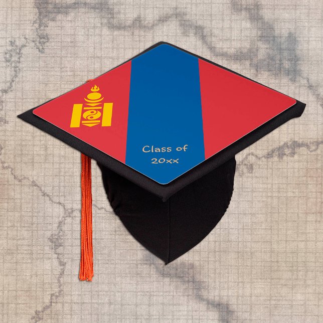 Mongolia & Mongolian Flag - Students / University Graduation Cap Topper (Creator Uploaded)