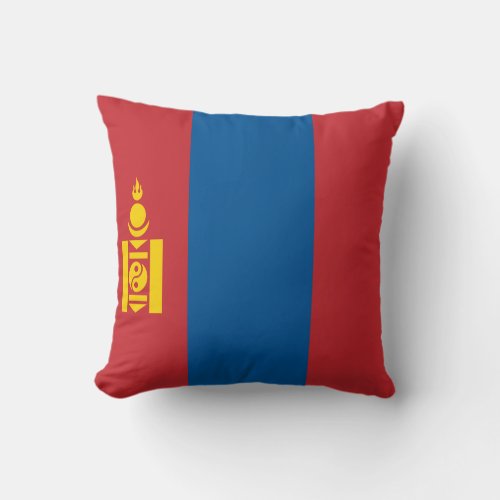 Mongolia Mongolian Flag Throw Pillow